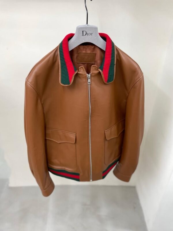 Chaqueta bomber de piel Gucci